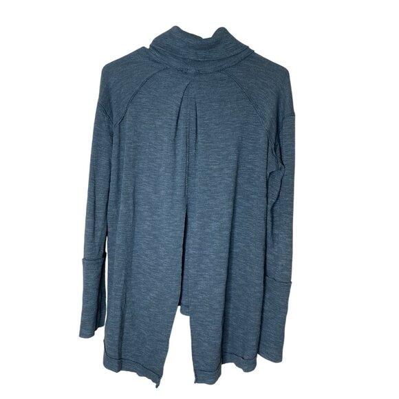 Free People “We The Free” Open-Back Turtleneck Tunic Top S Green / Blue - Picture 2 of 9